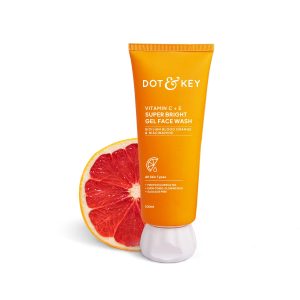 DOT & KEY Vitamin C + E Super Bright Gel Face Wash For Glowing And Brightening SkinAbout this item DEEPLY CLEANSES WITHOUT OVERDRYING - Get clean, glowing & even-toned skin with this sulphate-free Vitamin C Facewash. REDUCES DULLNESS & BOOSTS GLOW - Reduces dullness, fades dark spots & de-tans for visibly even toned skin MINIMIZES PIGMENTATION & DARK SPOTS - Reduces dullness, fades dark spots & de-tans for visibly even toned skin. INFUSED WITH 3 TYPES OF VITAMIN C - Sicilian Blood Orange, Niacinamide & Vitamin E. GENTLE, SULPHATE-FREE FORMULATION - A non-drying facewash that's suitable for all skin types